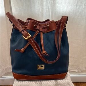 Dooney and Bourke Jean Blue Drawstring Bucket Bag
